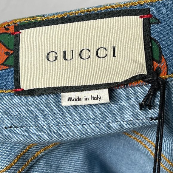 Gucci Strawberry Denim Jean Women's size 42 Skirt - Picture 4 of 16